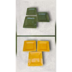 J.C Penny home collections Square salad plates 8.5 " Pesto/ Mary Gold( lot of 2)